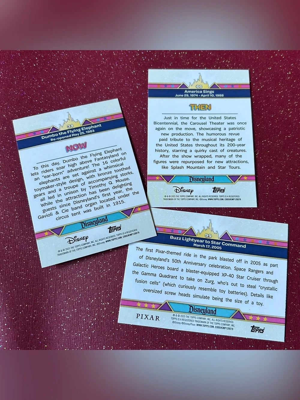 Topps Disneyland 70th Anniversary 3-Card Bundle
